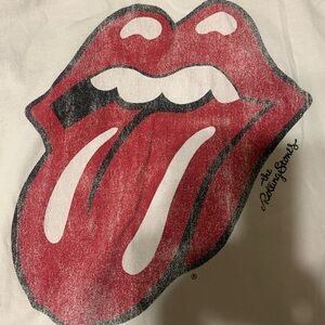 the Rolling Stones White and Red Graphic Women's Top